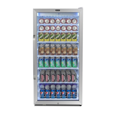 Whynter Freestanding 10.6 cu. ft. Commercial Beverage Merchandiser with Superlit Door CBM-1060XLW
